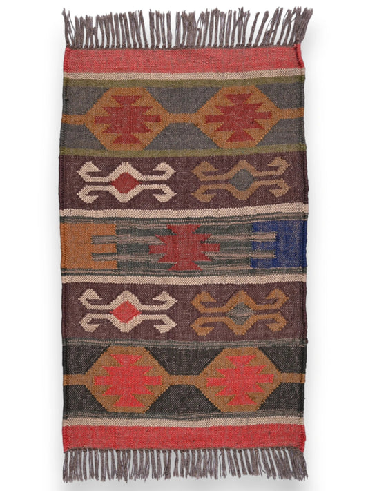alfombras kililm pasillo 60x90 multicolor necha a mano en fibras naturales
