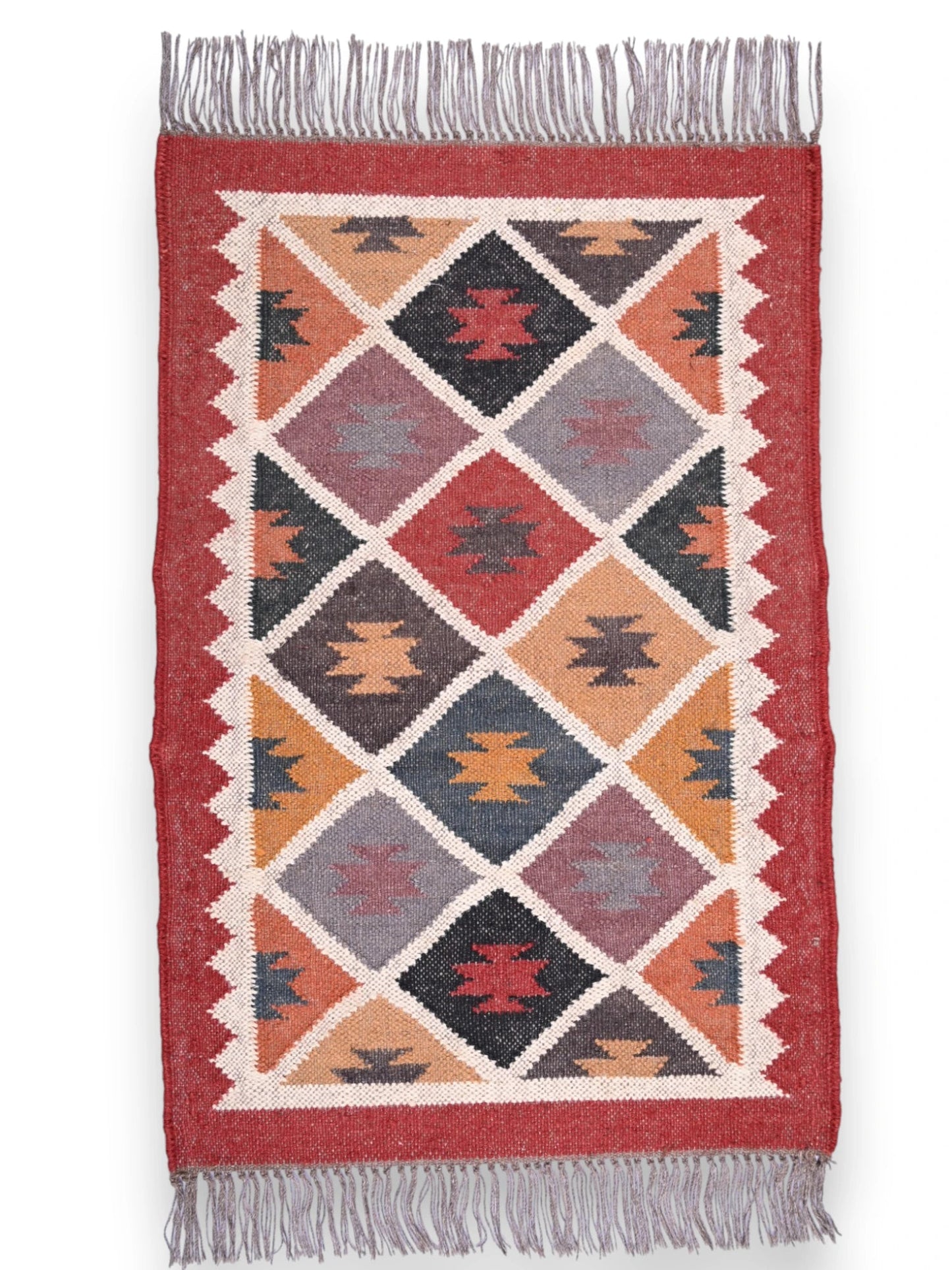 alfombras kililm pasillo 60x90 multicolor necha a mano en fibras naturales