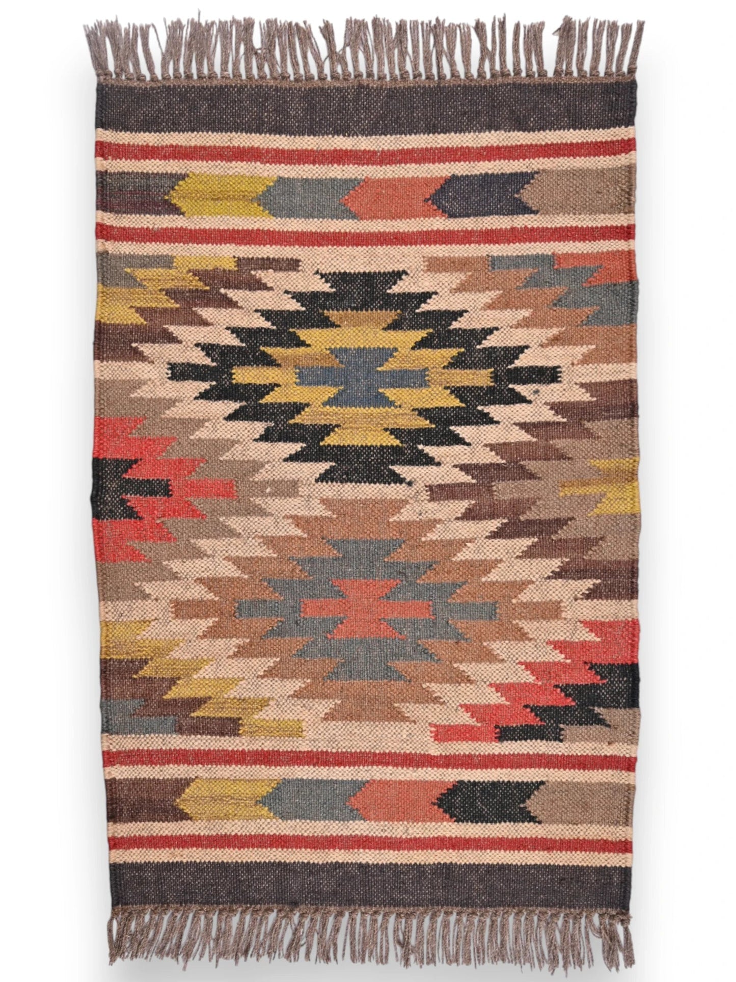 alfombras kililm pasillo 60x90 multicolor necha a mano en fibras naturales