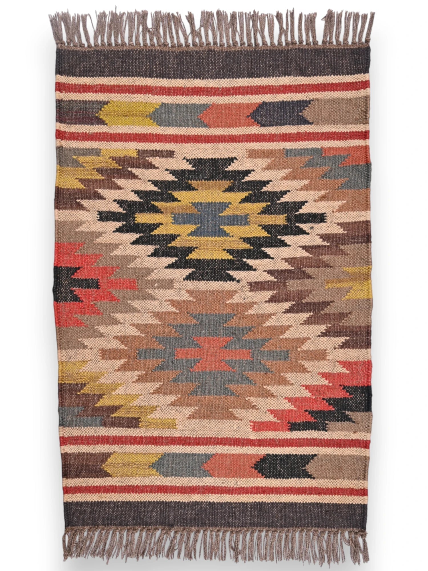 alfombras kililm pasillo 60x90 multicolor necha a mano en fibras naturales
