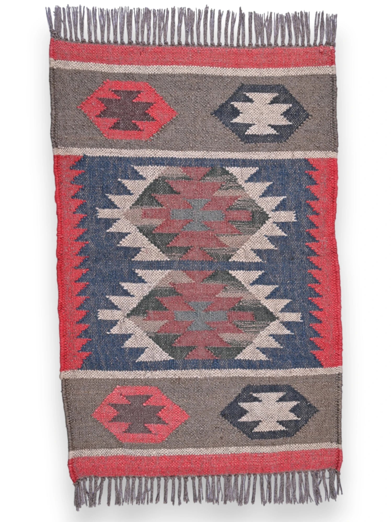 alfombras kililm pasillo 60x90 multicolor necha a mano en fibras naturales