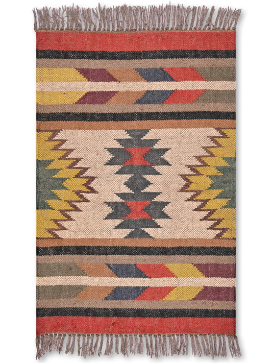 alfombras kililm pasillo 60x90 multicolor necha a mano en fibras naturales
