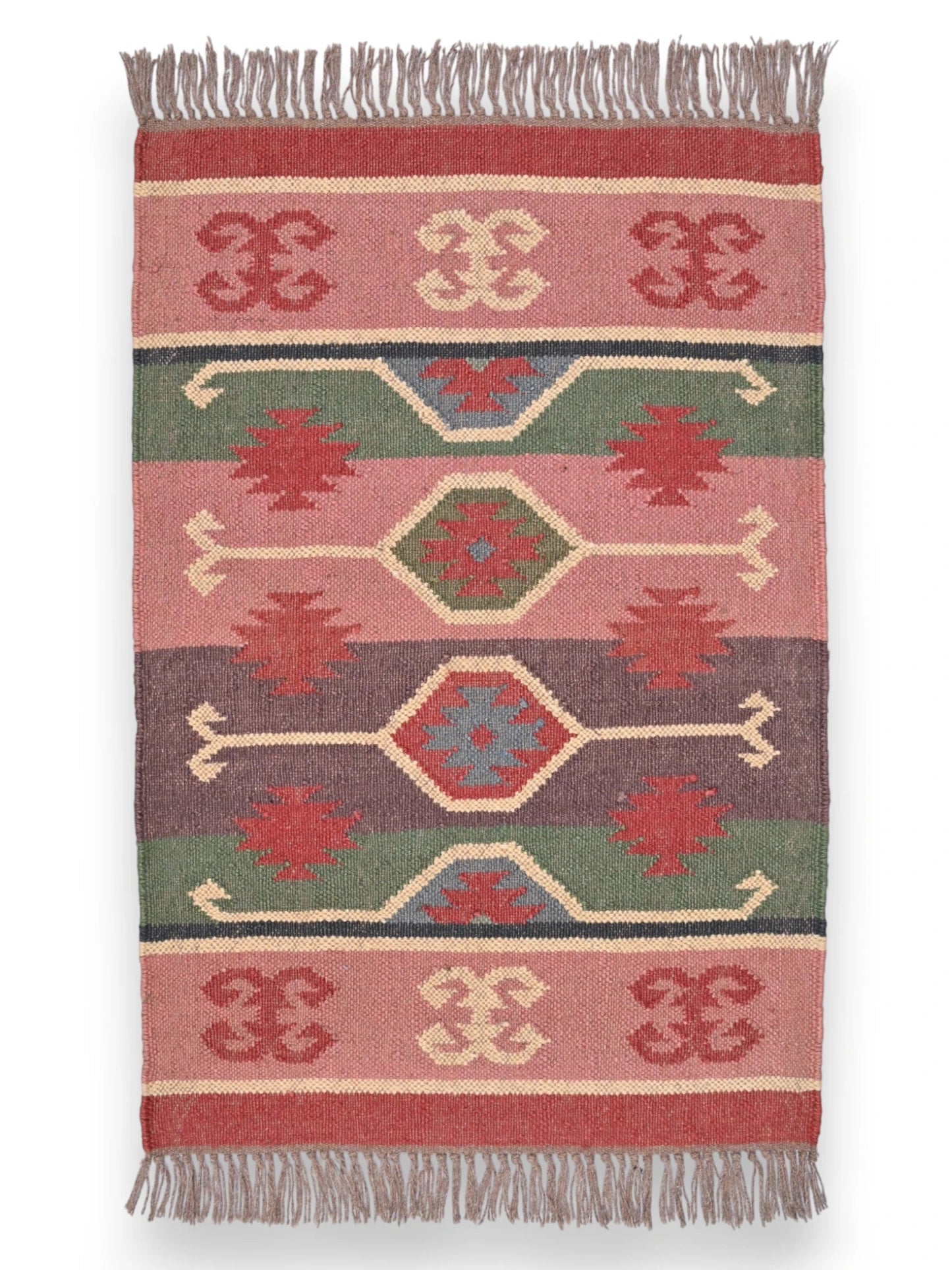 alfombras kilim pasillo 60x90 multicolor hecha a mano en fibras naturales