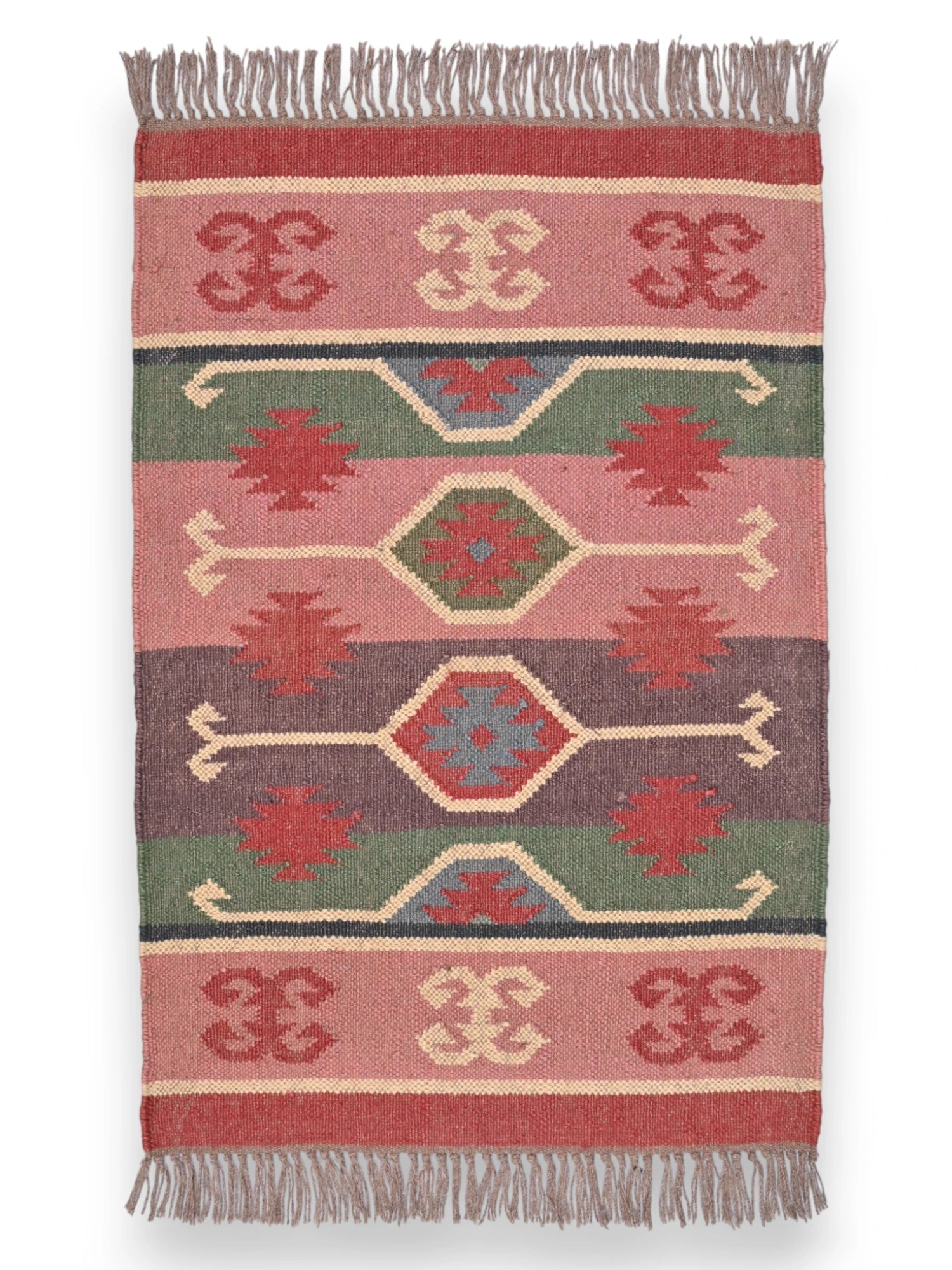 alfombras kilim pasillo 60x90 multicolor hecha a mano en fibras naturales