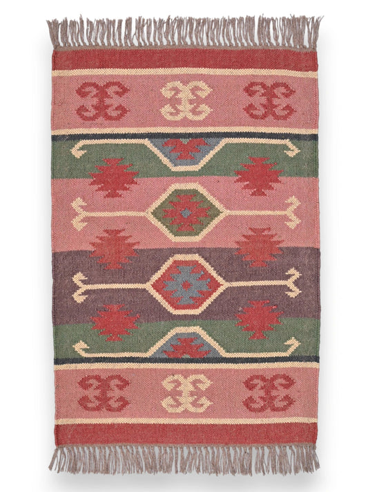 alfombras kilim pasillo 60x90 multicolor hecha a mano en fibras naturales