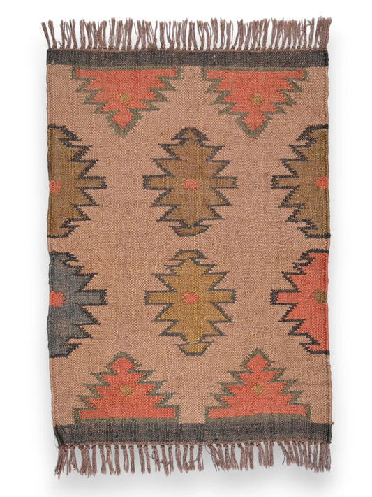 alfombras kililm pasillo 60x90 multicolor necha a mano en fibras naturales
