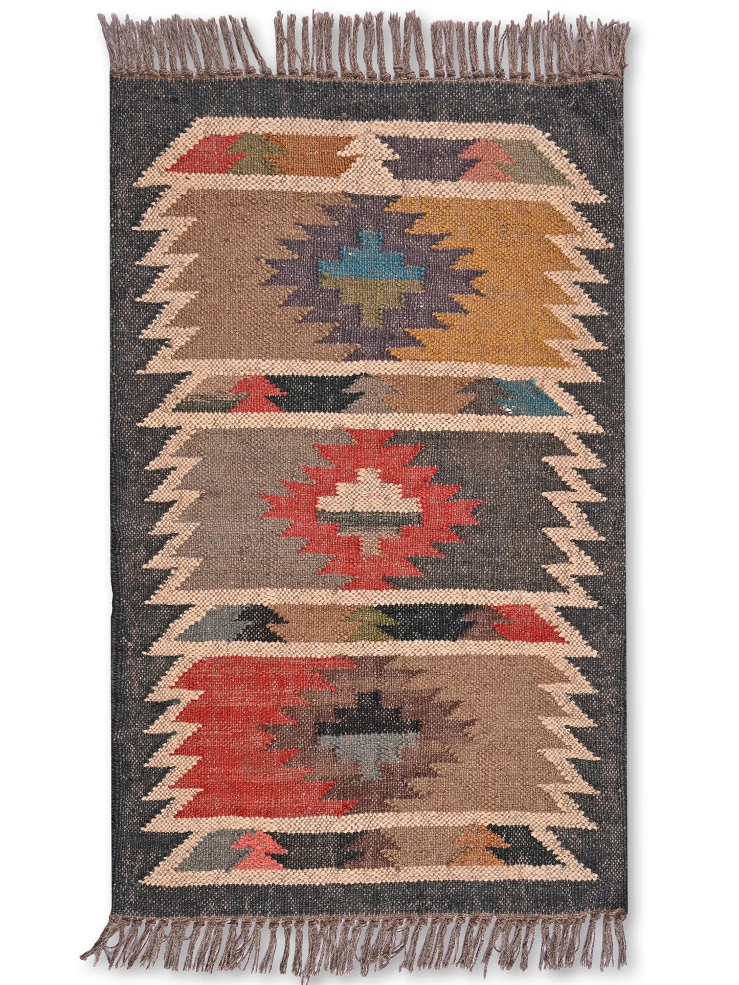 alfombras kililm pasillo 60x90 multicolor necha a mano en fibras naturales

