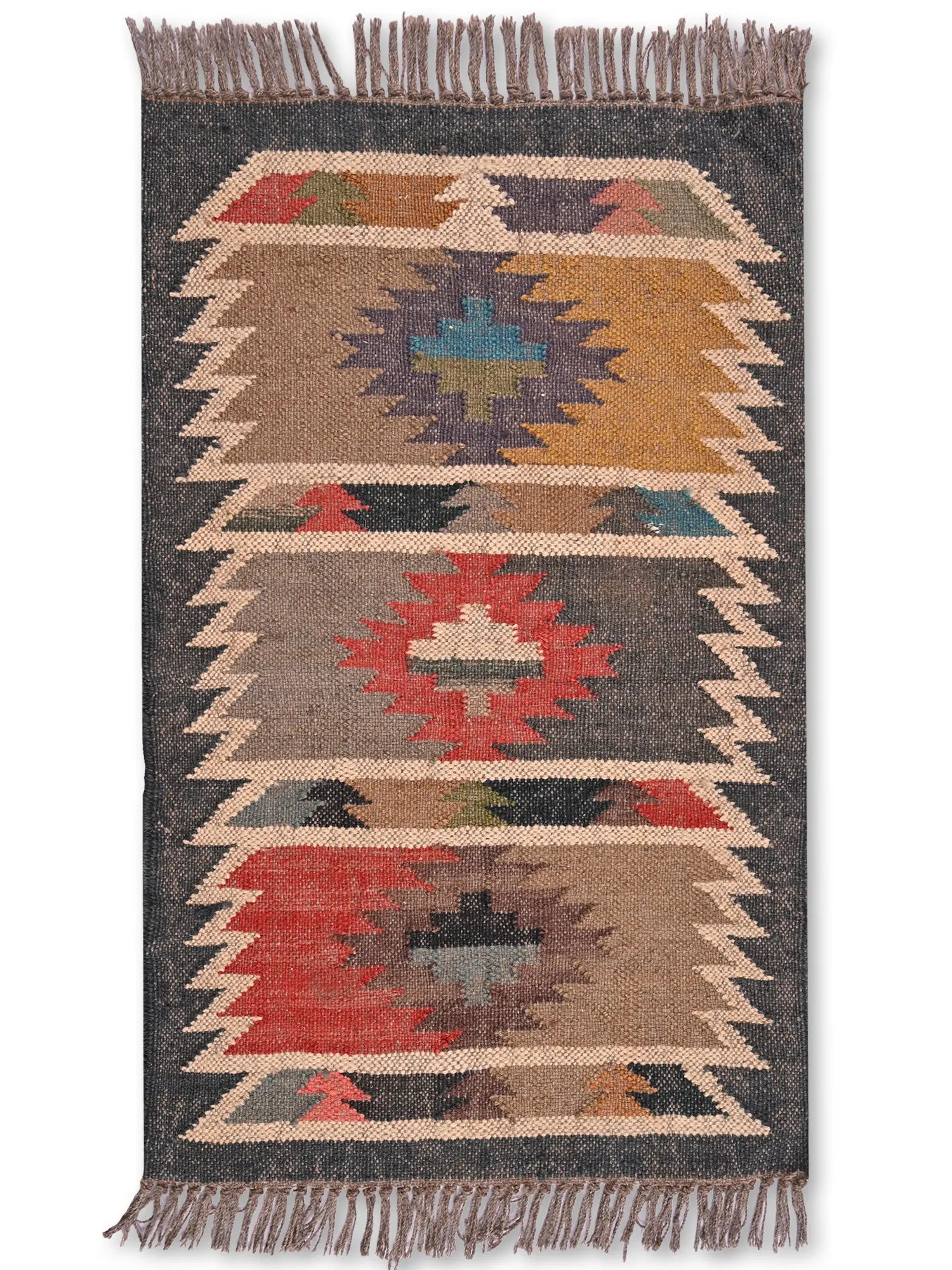 alfombras kililm pasillo 60x90 multicolor necha a mano en fibras naturales

