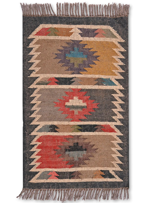 alfombras kililm pasillo 60x90 multicolor necha a mano en fibras naturales
