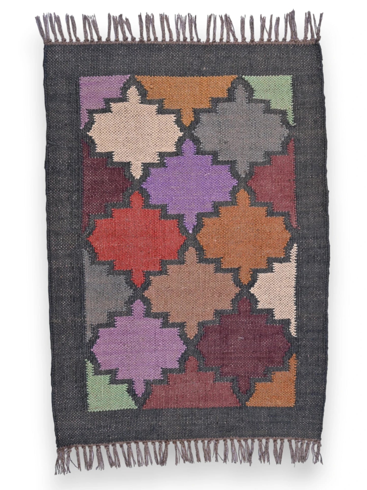 alfombras kililm pasillo 60x90 multicolor necha a mano en fibras naturales
