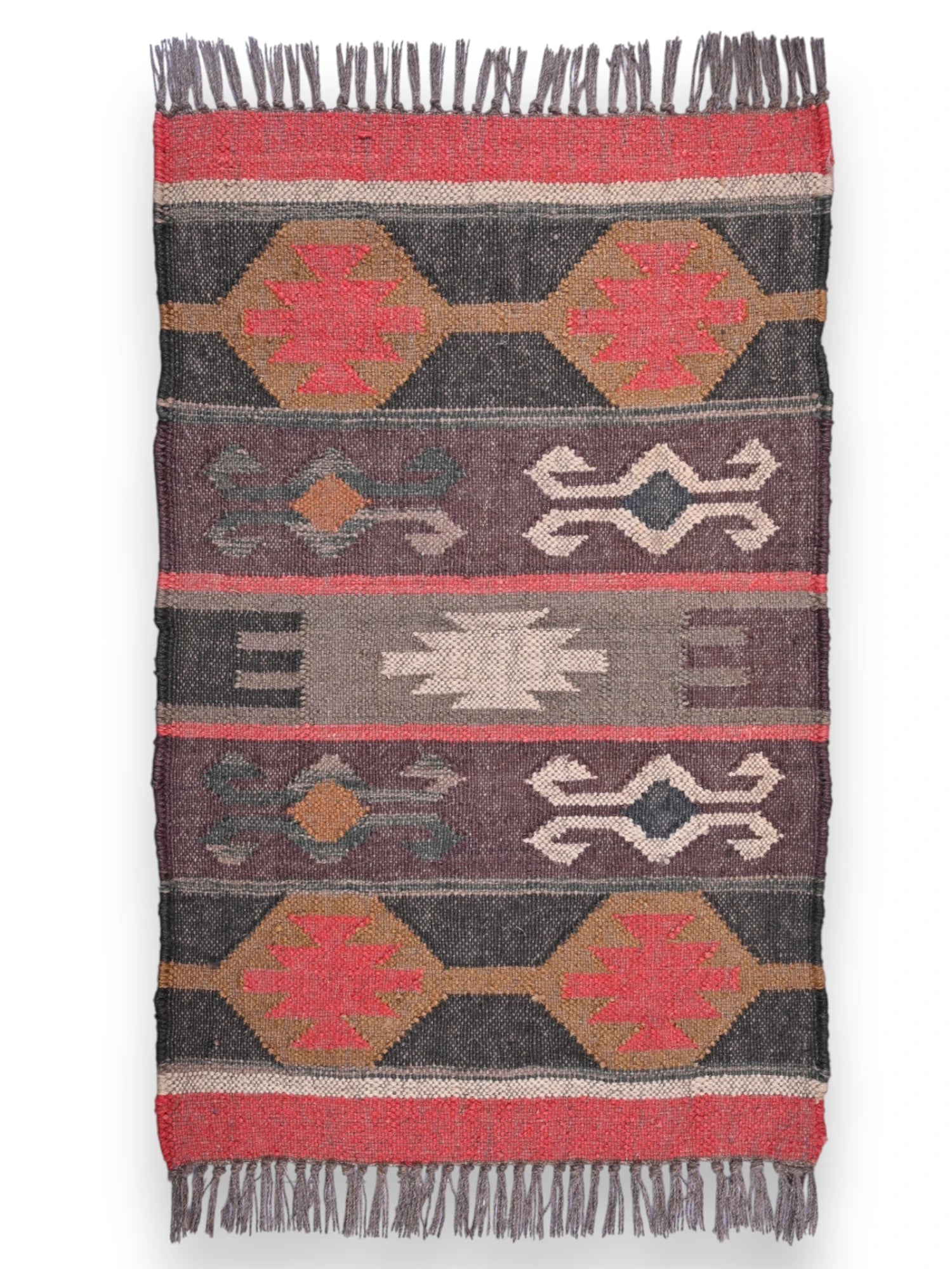 alfombras kililm pasillo 60x90 multicolor necha a mano en fibras naturales