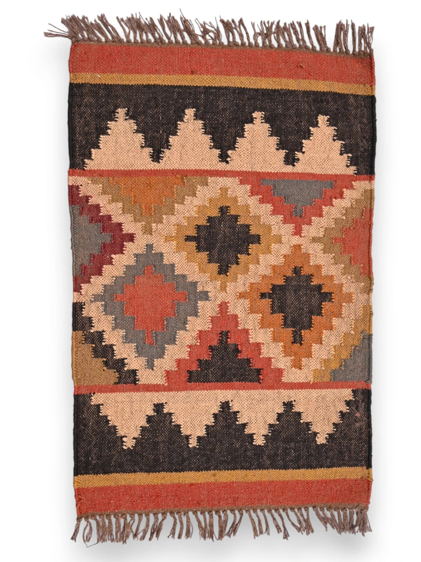 alfombras kililm pasillo 60x90 multicolor necha a mano en fibras naturales