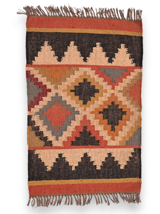 alfombras kililm pasillo 60x90 multicolor necha a mano en fibras naturales