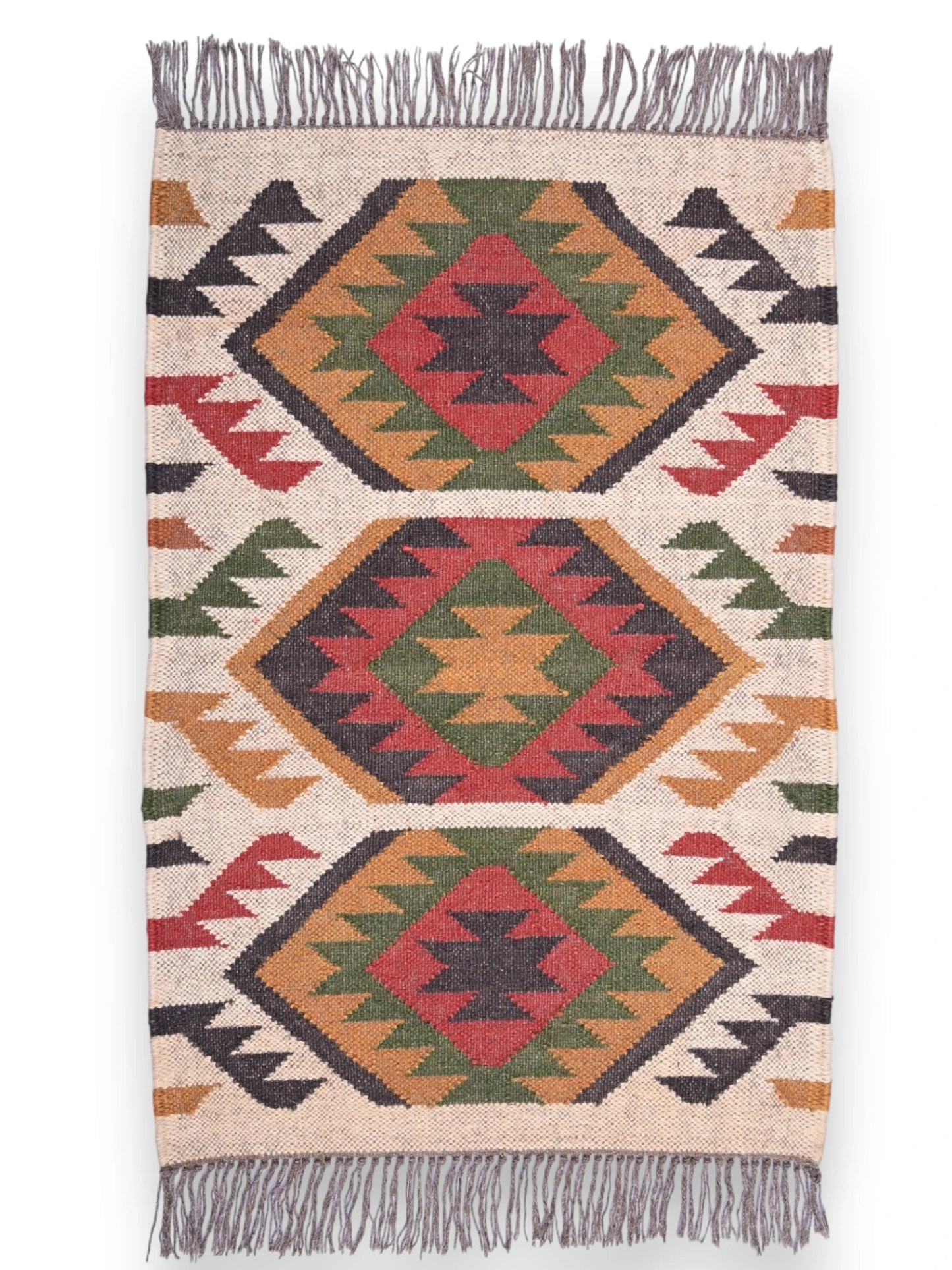 alfombras kililm pasillo 60x90 multicolor necha a mano en fibras naturales
