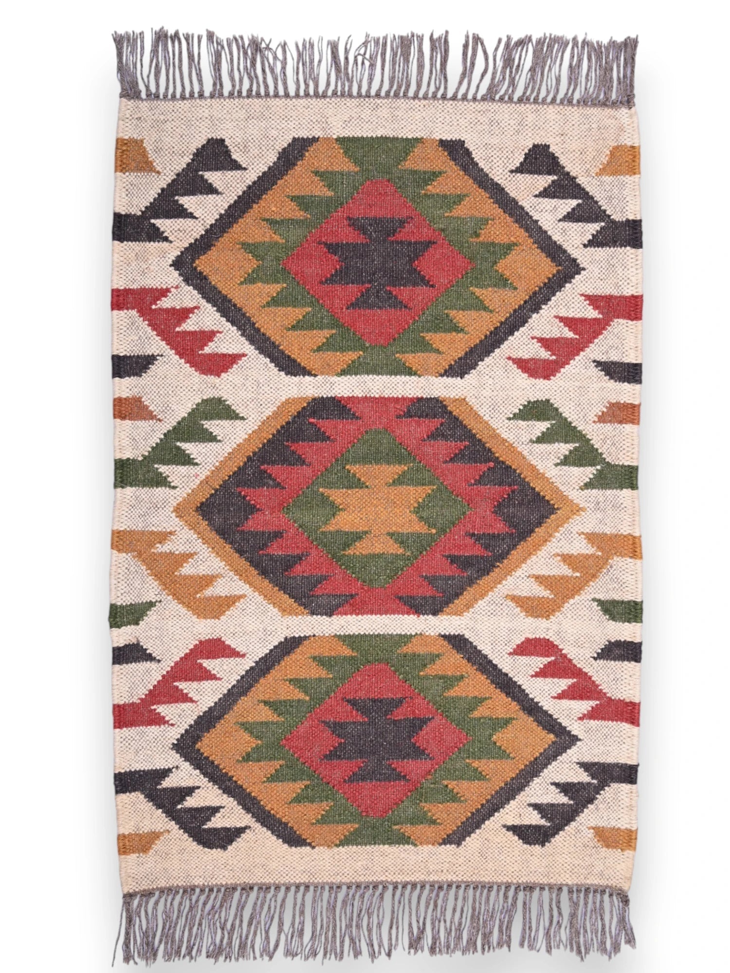 alfombras kililm pasillo 60x90 multicolor necha a mano en fibras naturales
