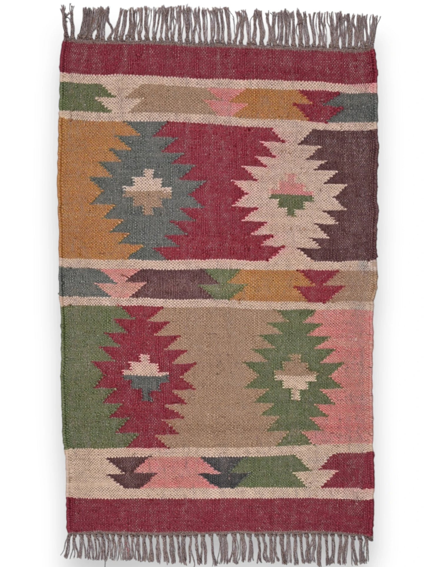 alfombras kilim pasillo 60x90 multicolor hecha a mano en fibras naturales