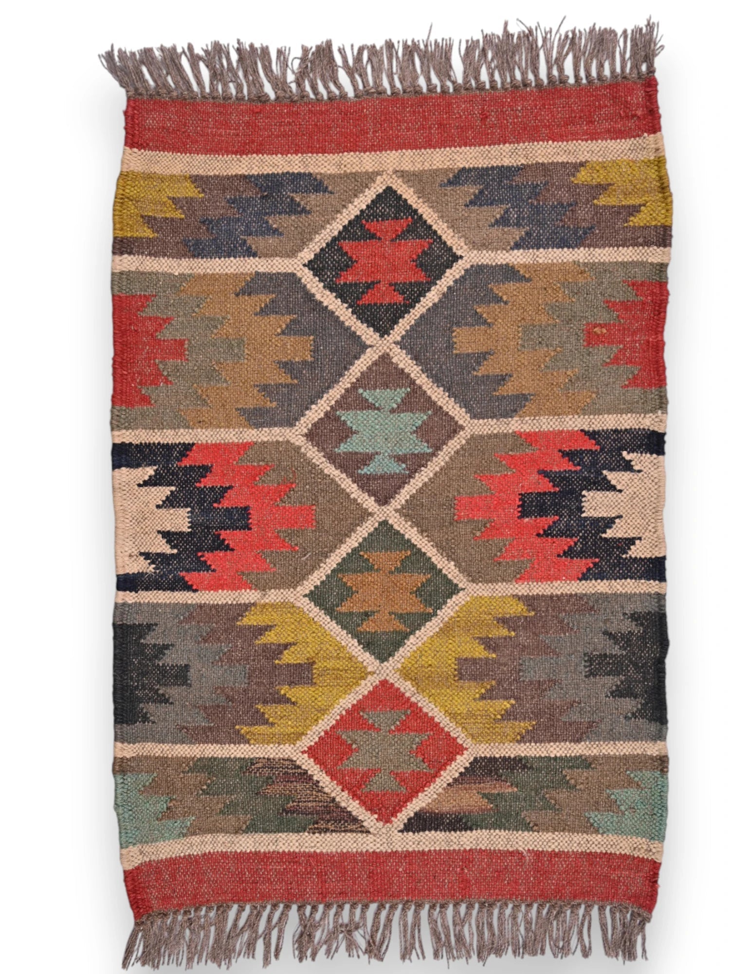 alfombras kililm pasillo 60x90 multicolor necha a mano en fibras naturales
