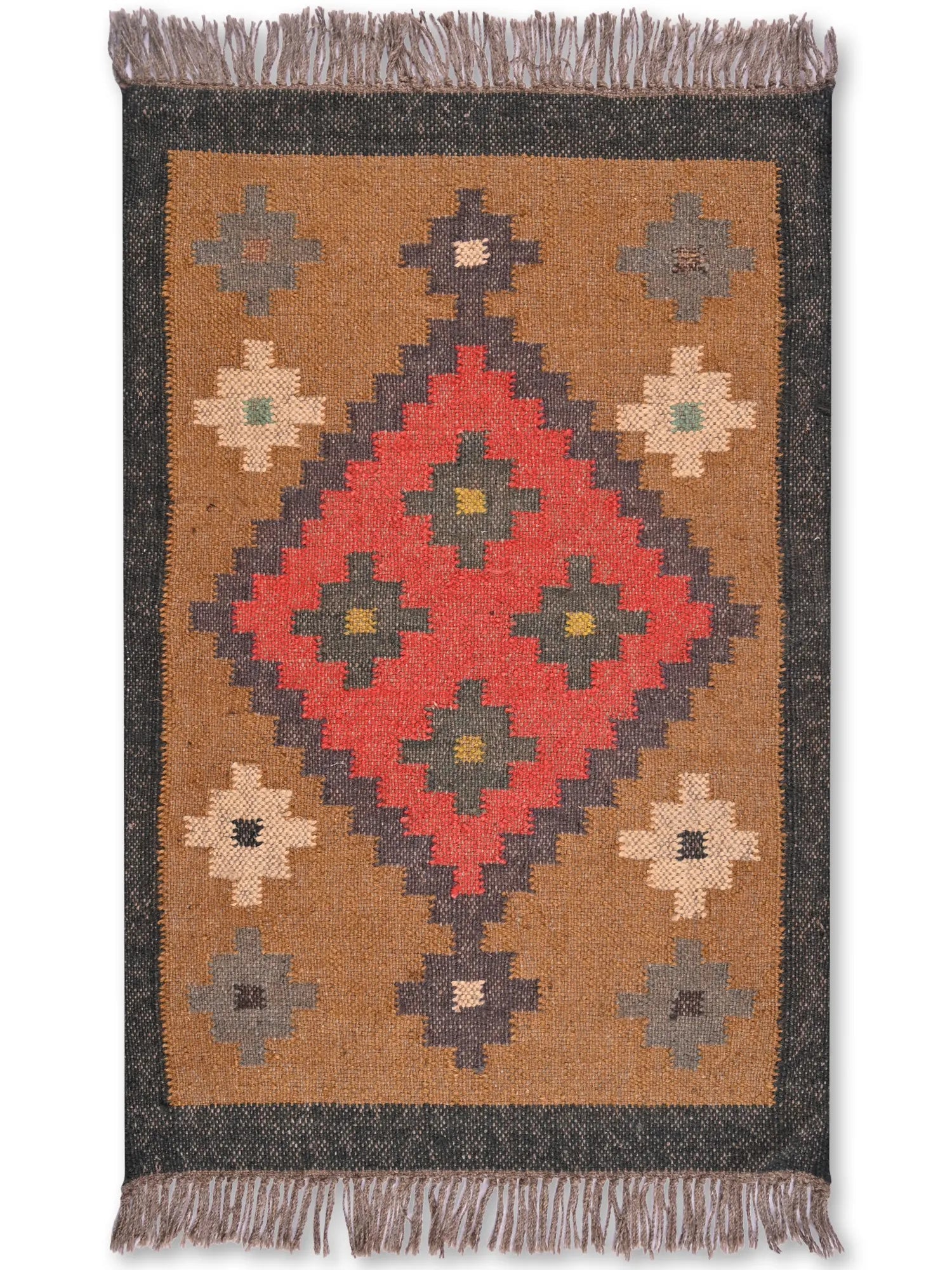 alfombras kililm pasillo 60x90 multicolor necha a mano en fibras naturales