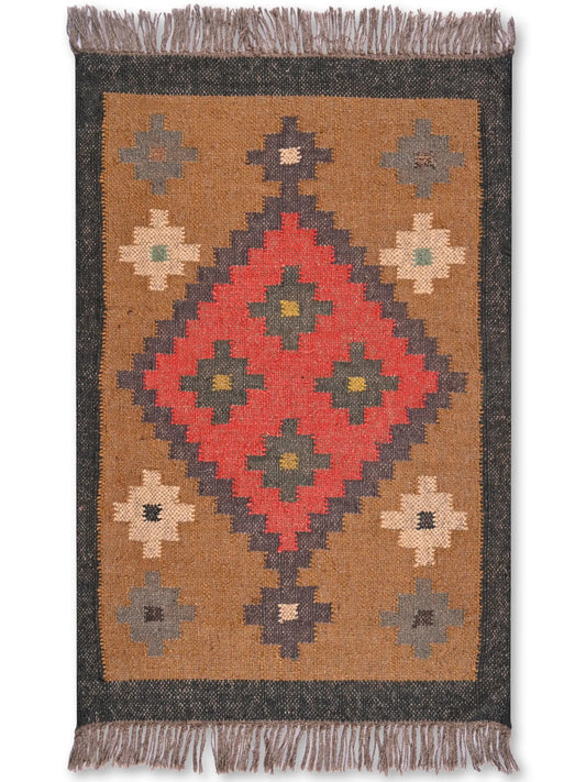 alfombras kililm pasillo 60x90 multicolor necha a mano en fibras naturales