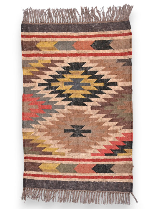 alfombras kililm pasillo 60x90 multicolor necha a mano en fibras naturales