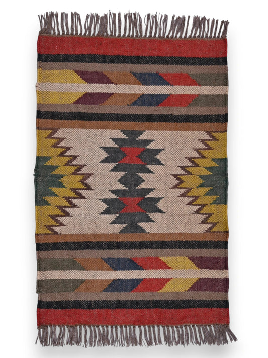 alfombras kililm pasillo 60x90 multicolor necha a mano en fibras naturales
