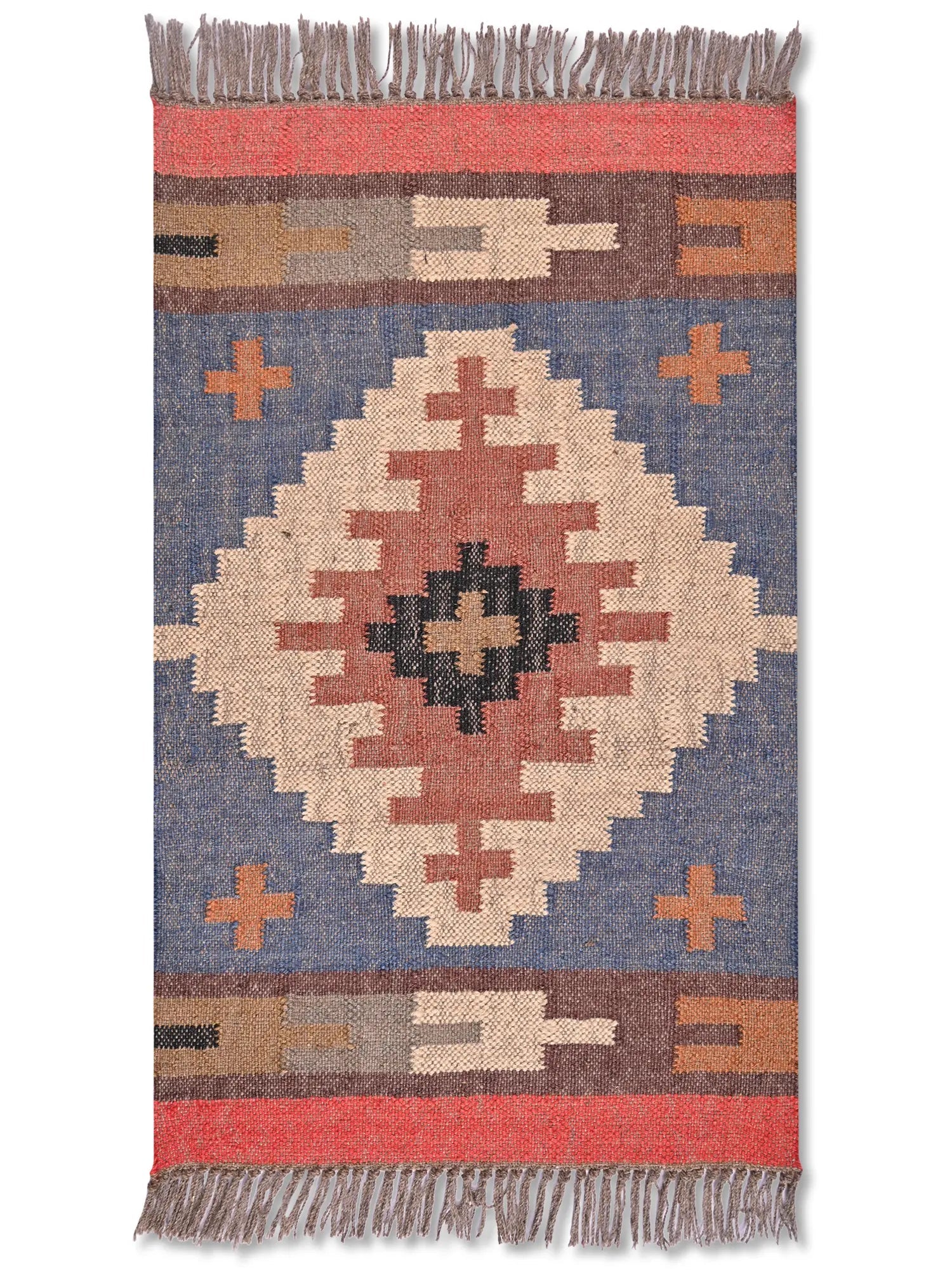 alfombras kililm pasillo 60x90 multicolor necha a mano en fibras naturales