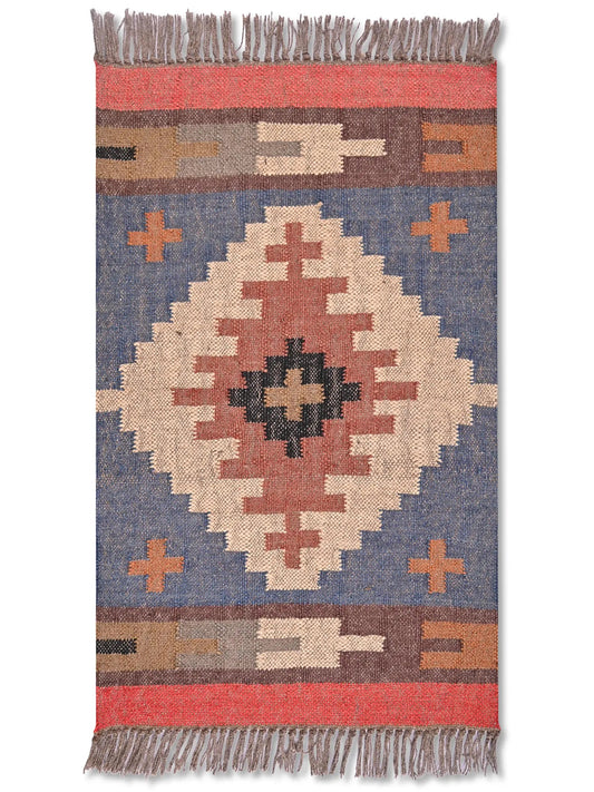 alfombras kililm pasillo 60x90 multicolor necha a mano en fibras naturales