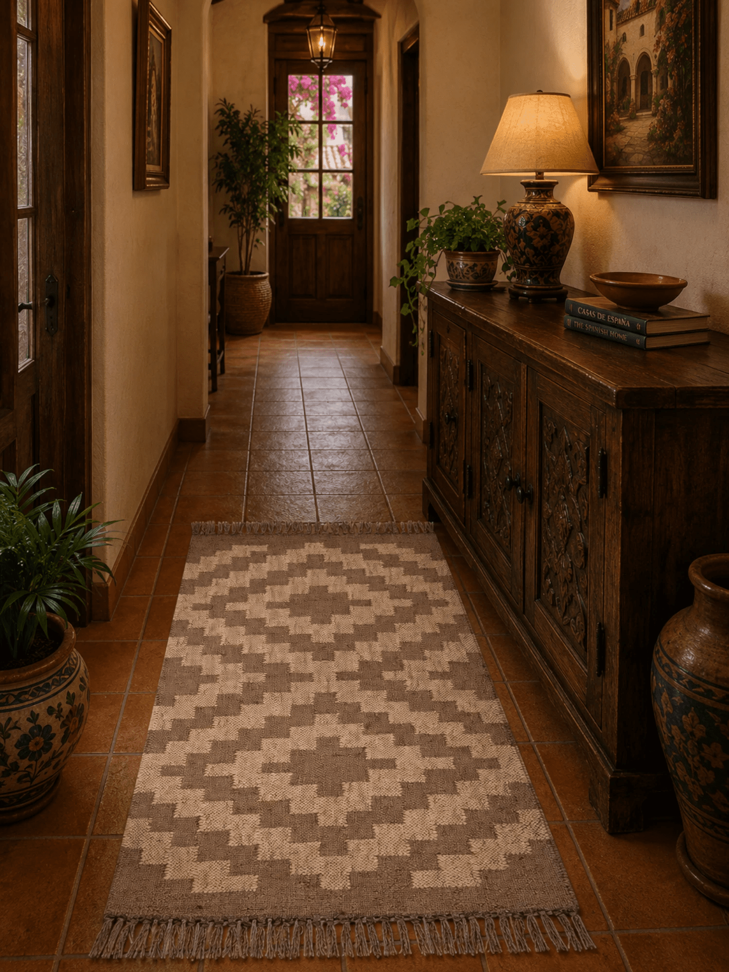 Alfombra Kilim 60x90 cms para (comedor, salón, dormitorio...dinning, living,  room) multicolor de yute y lana.