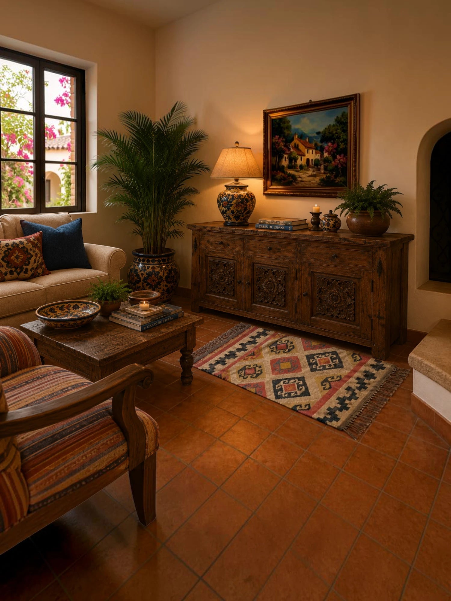 Alfombra Kilim 60x90 cms para (comedor, salón, dormitorio...dinning, living,  room) multicolor de yute y lana.