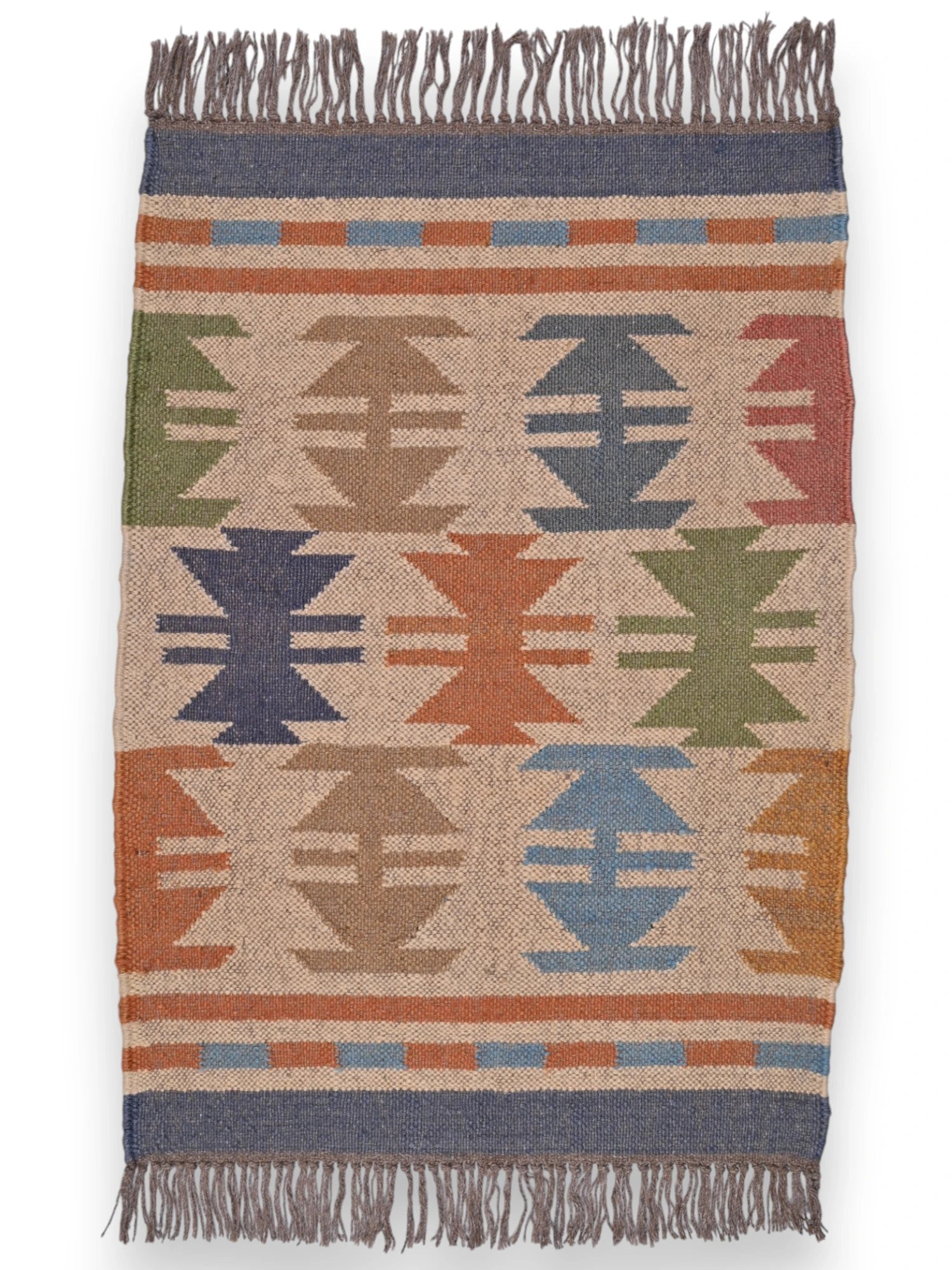 alfombras kilim pasillo 60x90 multicolor hecha a mano en fibras naturales