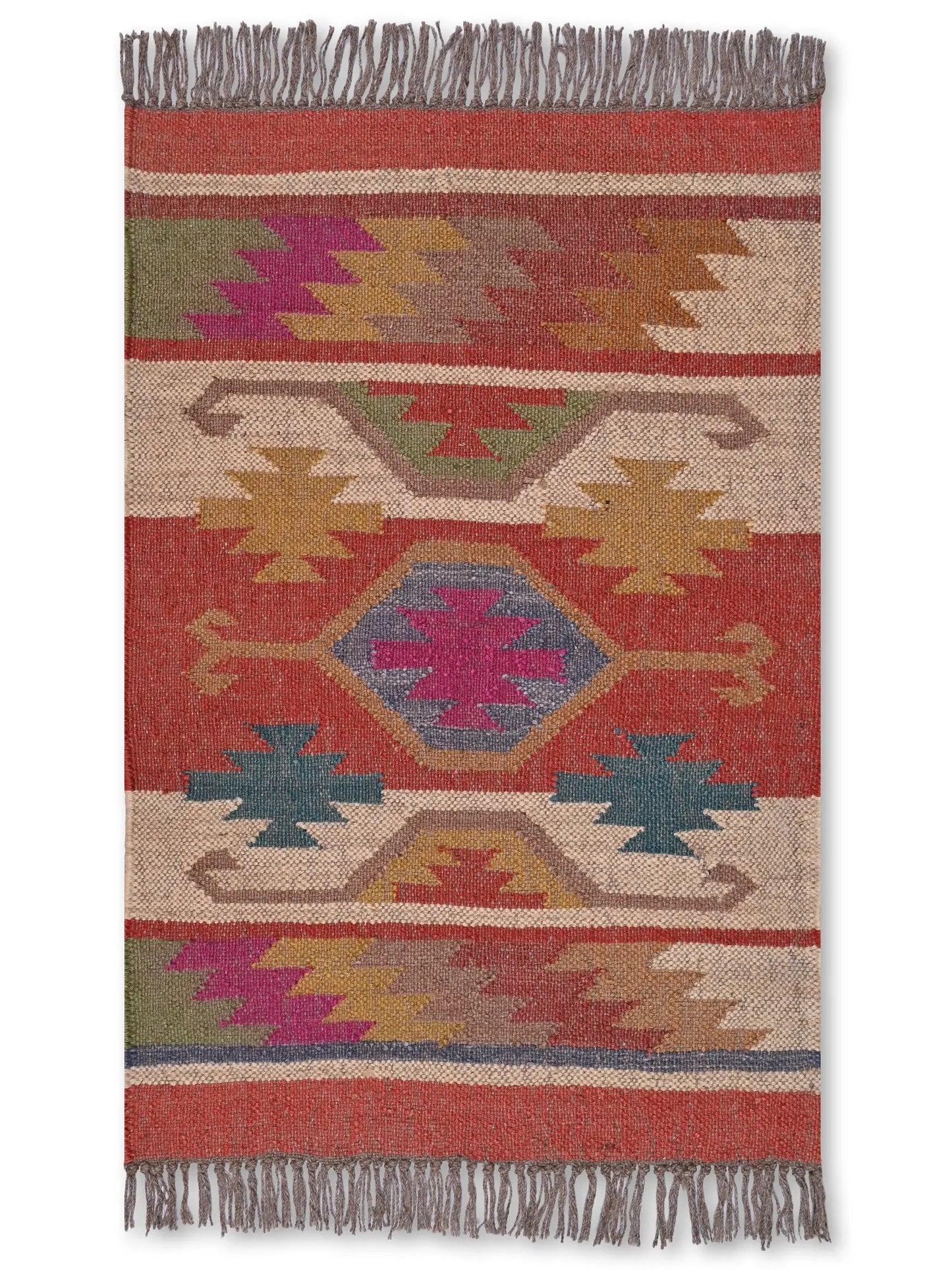 alfombras kilim pasillo 60x90 multicolor hecha a mano en fibras naturales