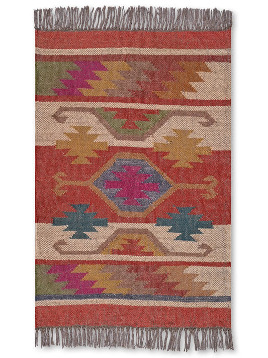 alfombras kilim pasillo 60x90 multicolor hecha a mano en fibras naturales