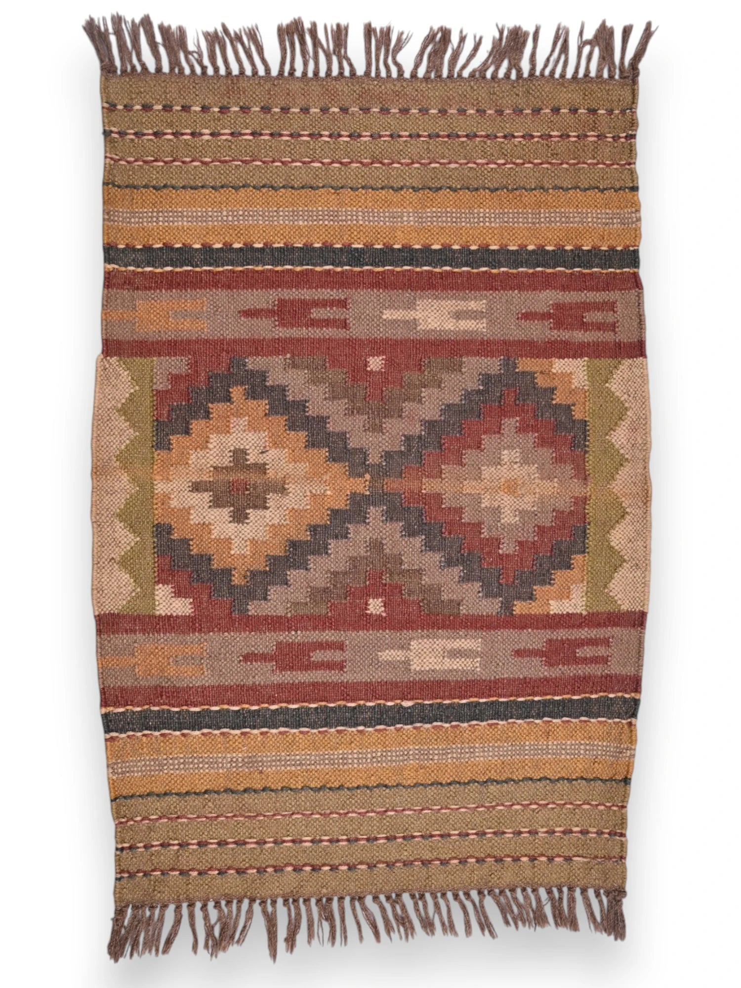 alfombras kililm pasillo 60x90 multicolor necha a mano en fibras naturales