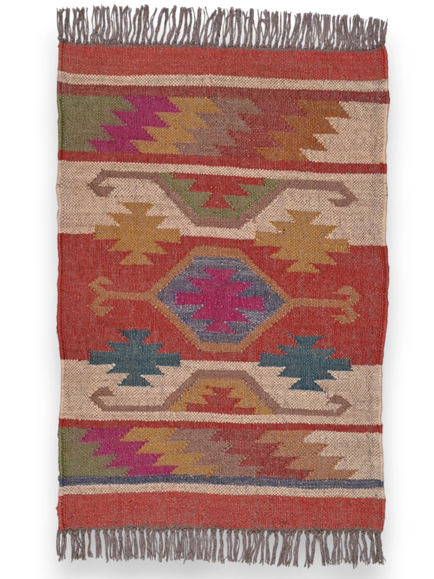 alfombras kilim pasillo 60x90 multicolor hecha a mano en fibras naturales