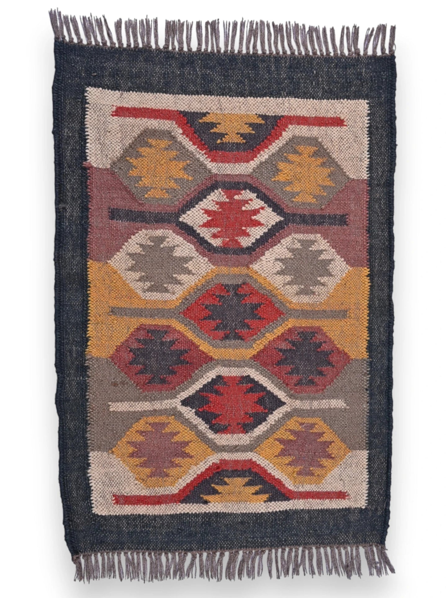 alfombras kililm pasillo 60x90 multicolor necha a mano en fibras naturales