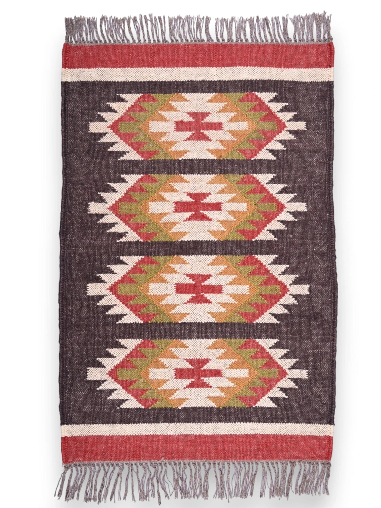 alfombras kililm pasillo 60x90 multicolor necha a mano en fibras naturales
