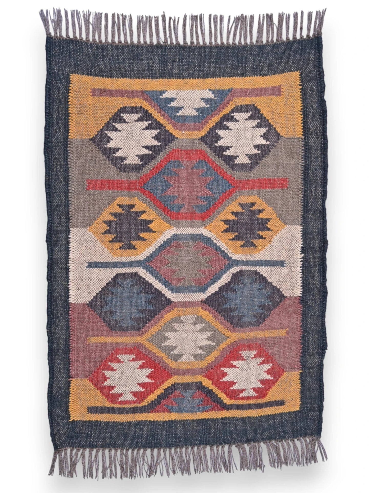 alfombras kililm pasillo 60x90 multicolor necha a mano en fibras naturales