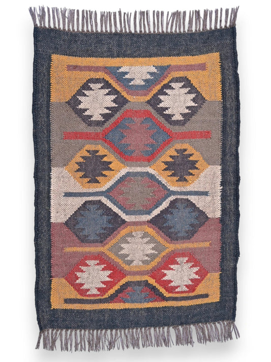 alfombras kililm pasillo 60x90 multicolor necha a mano en fibras naturales
