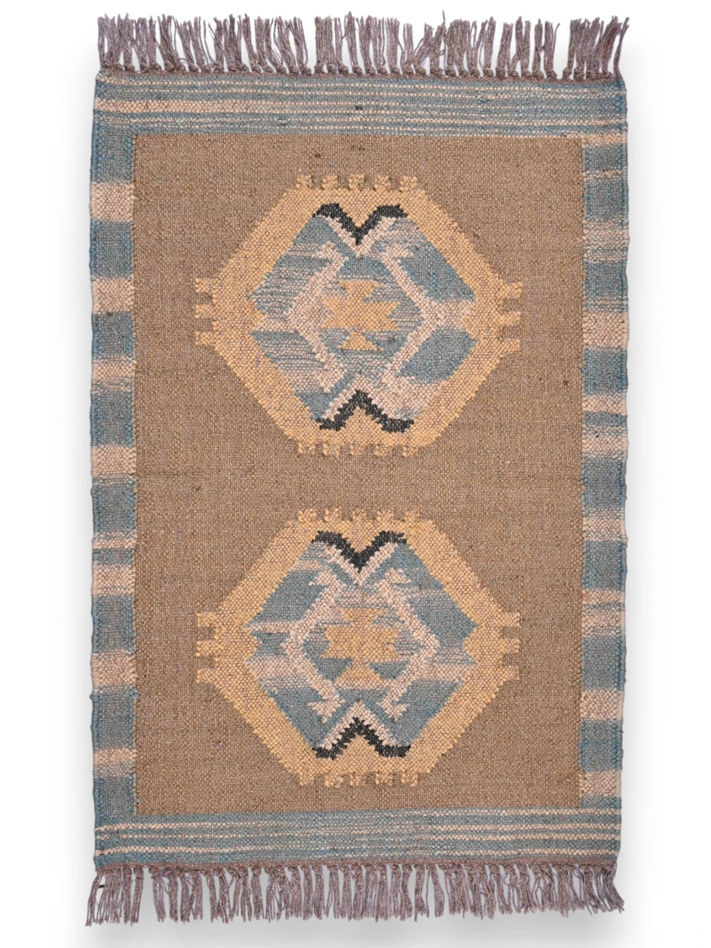 alfombras kililm pasillo 60x90  multicolor necha a mano en fibras naturales