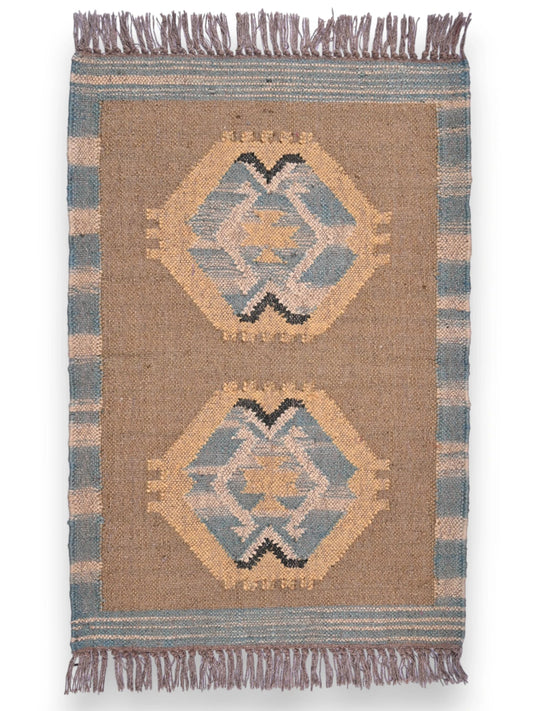 alfombras kililm pasillo 60x90  multicolor necha a mano en fibras naturales
