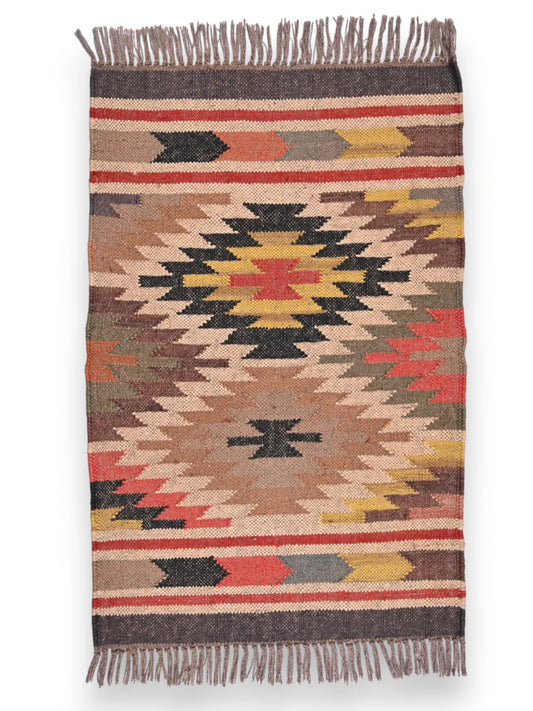 alfombras kililm pasillo 60x90 multicolor necha a mano en fibras naturales
