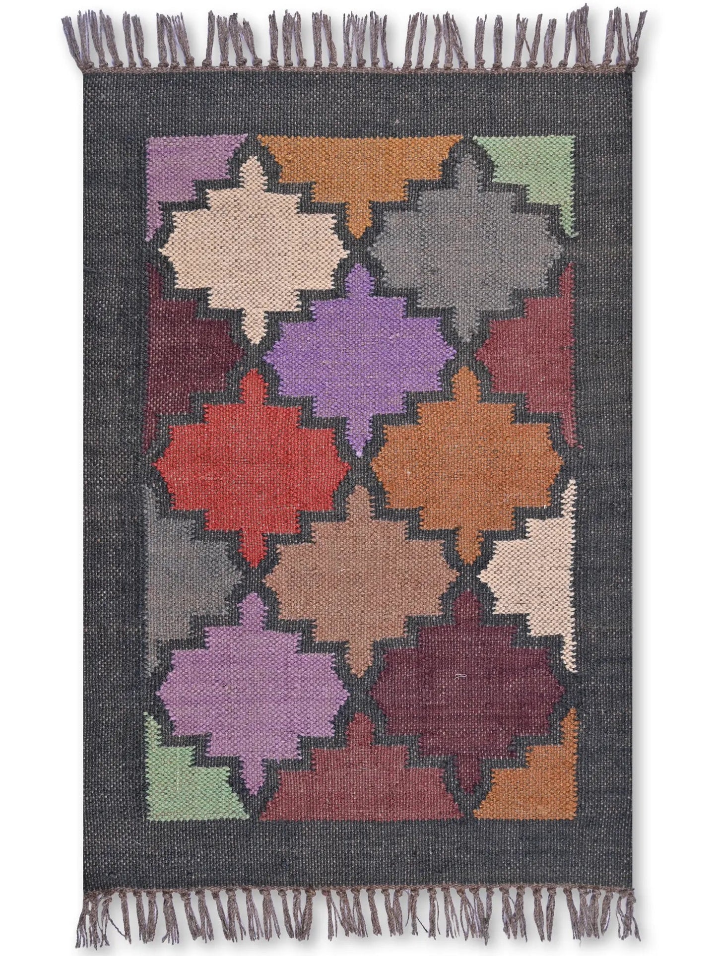 alfombras kililm pasillo 60x90 multicolor necha a mano en fibras naturales
