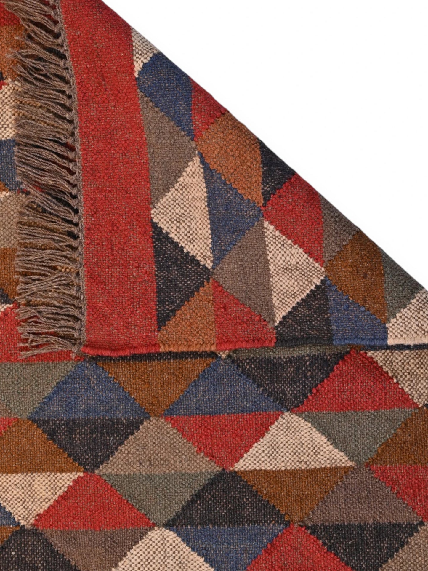 Detalle de alfombras kililm pasillo 75x120   multicolor necha a mano en fibras naturales