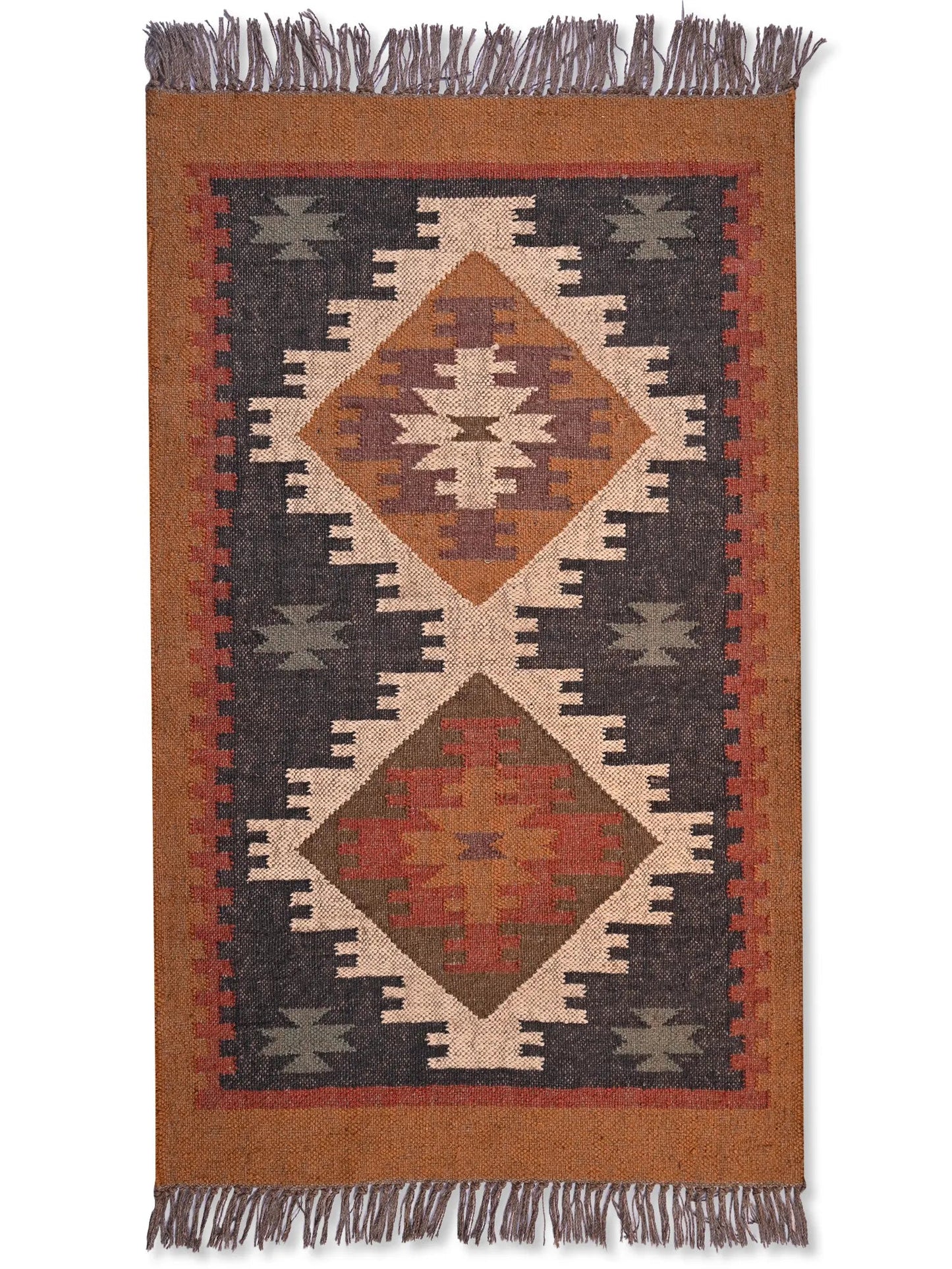 alfombras kililm pasillo 75x120  multicolor necha a mano en fibras naturales