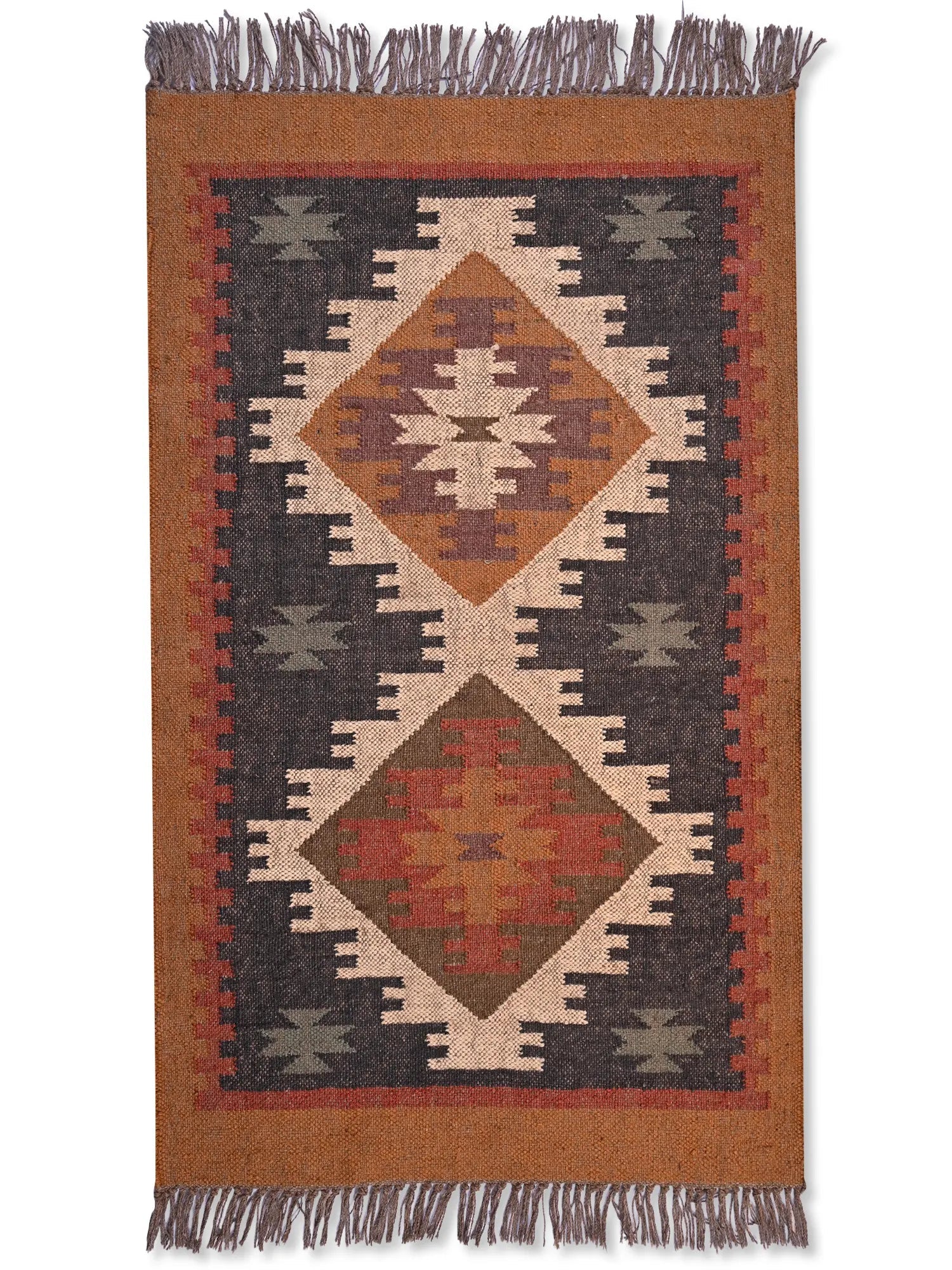 alfombras kililm pasillo 75x120  multicolor necha a mano en fibras naturales
