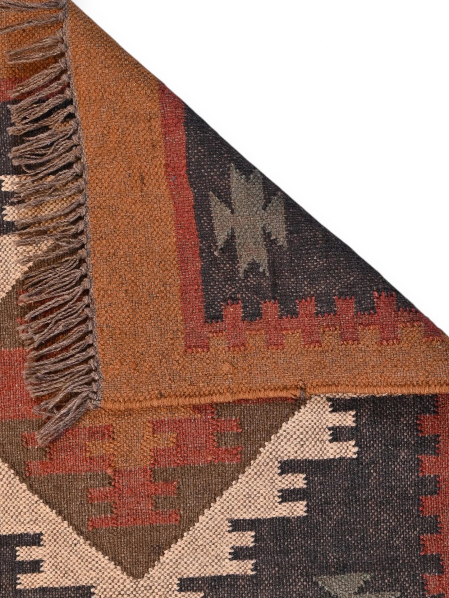 Detalle de alfombras kililm pasillo 75x120   multicolor necha a mano en fibras naturales