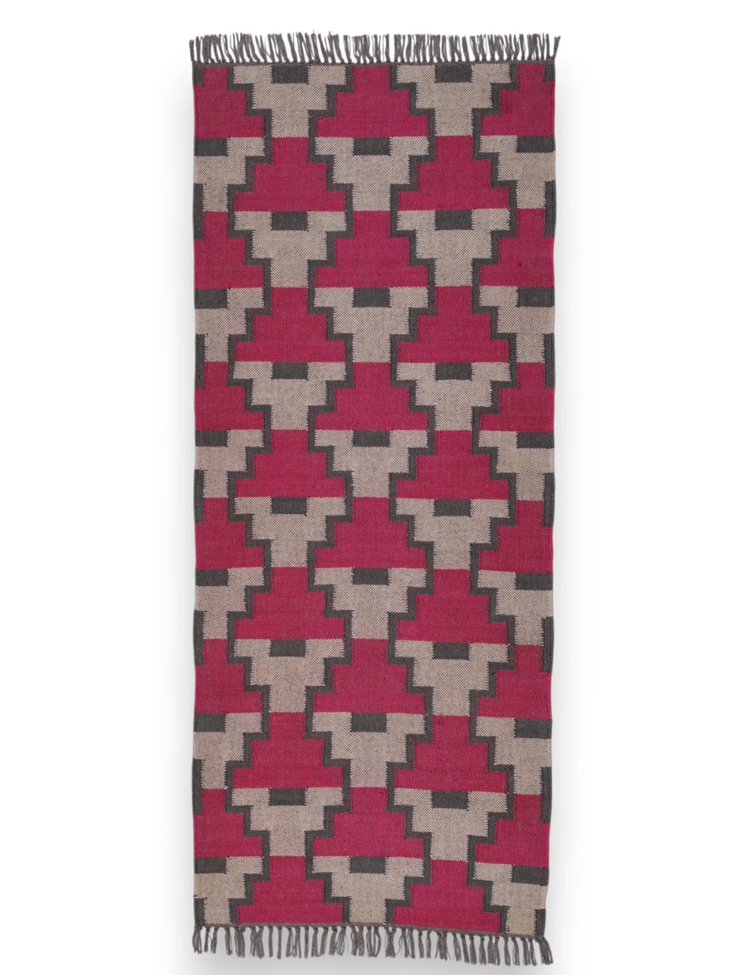 alfombras kilim pasillo 75x180 beige rojo hecha a mano en fibras naturales