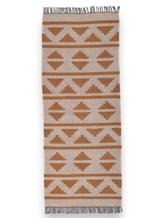 alfombras kilim pasillo 75x180 beige rojo hecha a mano en fibras naturales