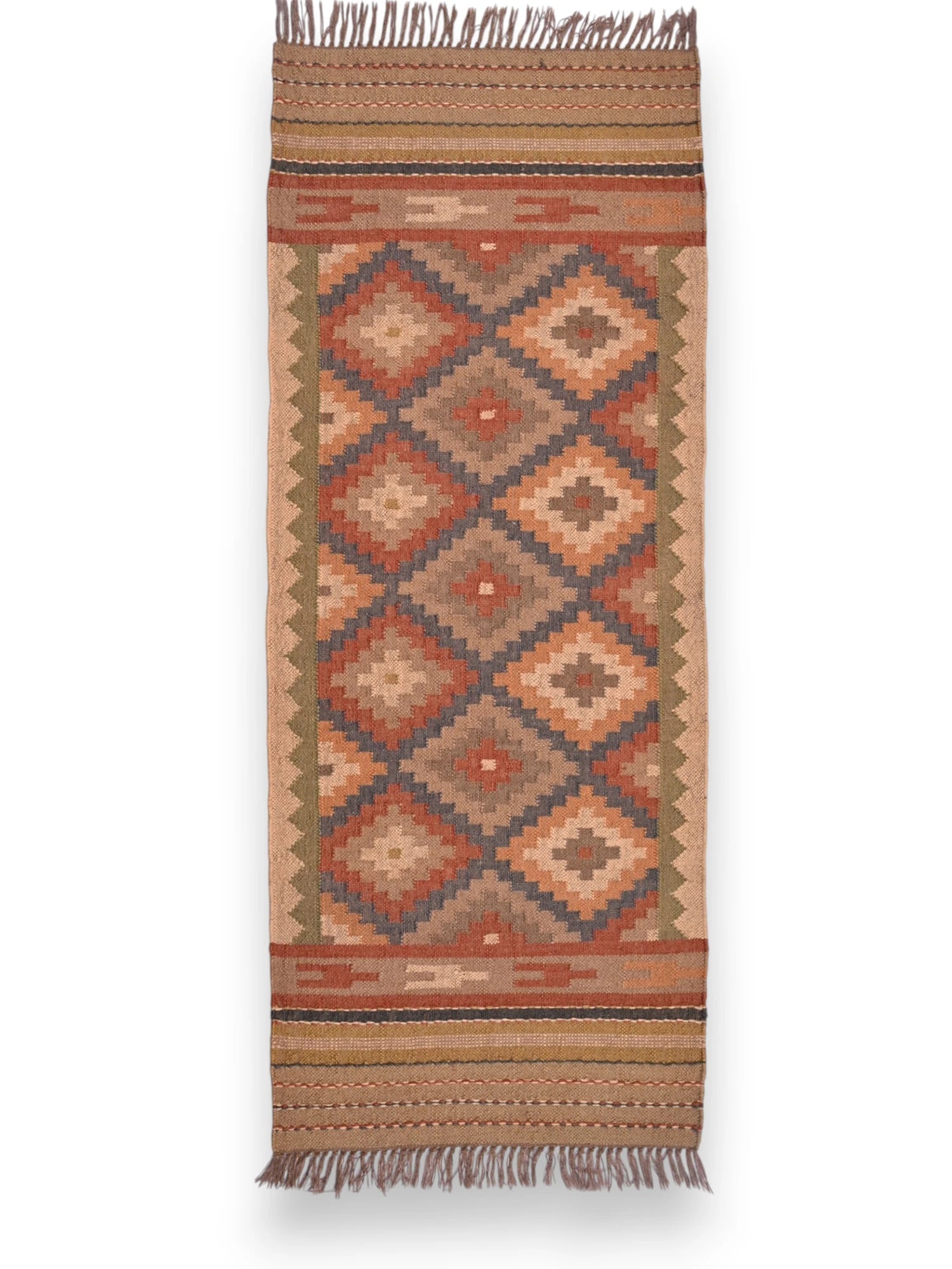 alfombras kililm pasillo 75x180 multicolor necha a mano en fibras naturales
