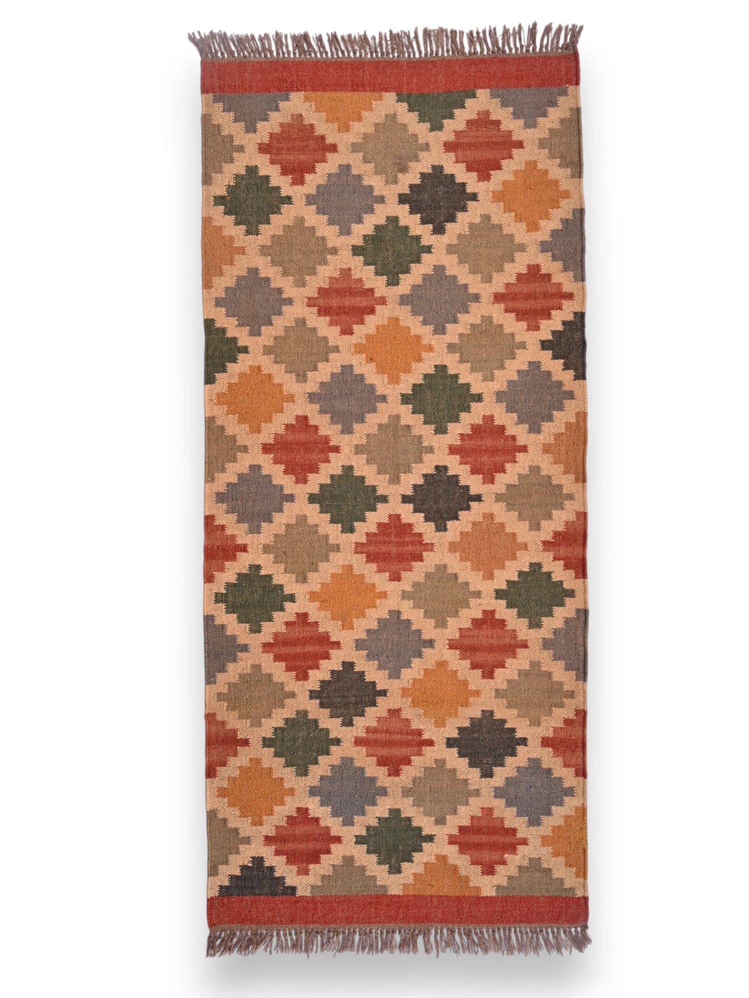 alfombras kililm pasillo 75x180 multicolor necha a mano en fibras naturales